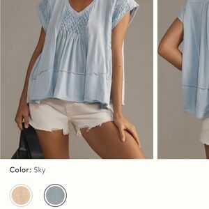 Anthropologie Light Blue Blouse